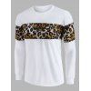 Leopard Panel Crew Neck Lounge Sweatshirt - BLACK S