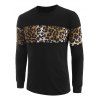 Leopard Panel Crew Neck Lounge Sweatshirt - BLACK S