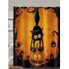 Rideau de Douche Imperméable Motif Citrouille et Chat pour Halloween - multicolor W71 X L71 INCH