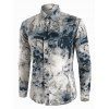 Abstract Landscape Paint Pattern Vintage Long Sleeve Shirt - multicolor XS