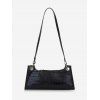 Sac à Bandoulière Texturé Rectangle en Couleur Unie - Noir 
