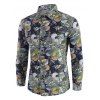 Ditsy Floral Pattern Long Sleeve Casual Shirt - multicolor M