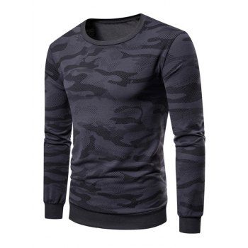 

Camouflage Print Rib-knit Trim Sweatshirt, Carbon gray
