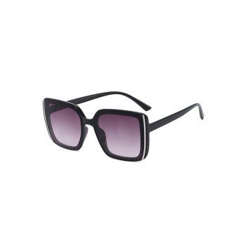 

Stripe Pattern Square Oversized Sunglasses, Jet black