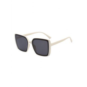 

Stripe Pattern Square Oversized Sunglasses, Beige