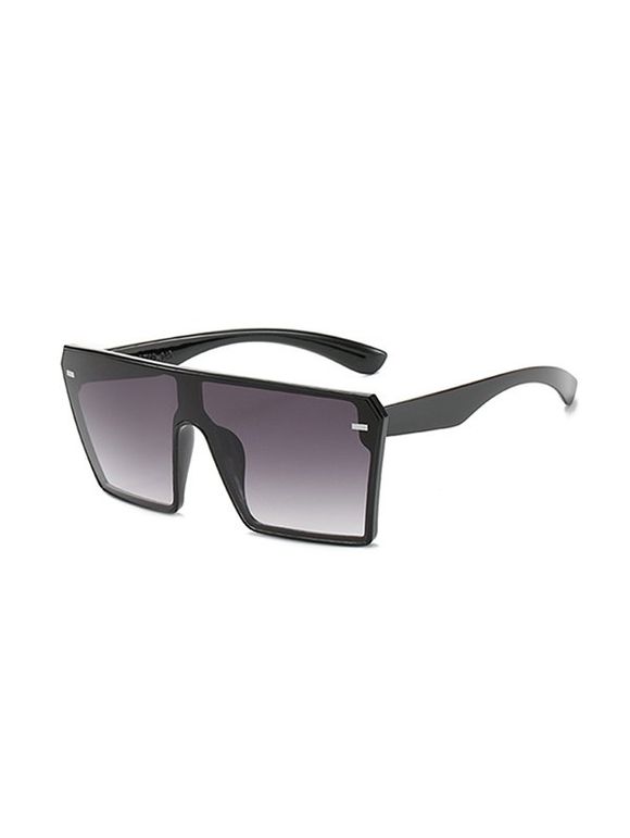 Lunettes de Soleil Carrées Surdimensionnées Une-Pièce - Ardoise Grise Claire 