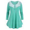 T-shirt Tunique en Dentelle au Crochet de Grande Taille - Vert 4X