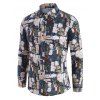 Wall Pattern Block Button Up Casual Shirt - multicolor S