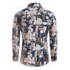 Wall Pattern Block Button Up Casual Shirt - multicolor S