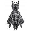 Robe Ligne A Mouchoir Motif à Carreaux - Noir M