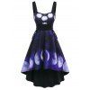 Robe Ligne A Univers Planète Imprimée avec Lacets - Noir M
