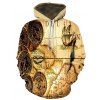 Sweat à Capuche Décontracté Motif de Pièce d'Erable avec Poche en Avant - multicolor S