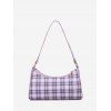 Sac à Bandoulière Rectangulaire Motif à Carreaux en PU - Pourpre 