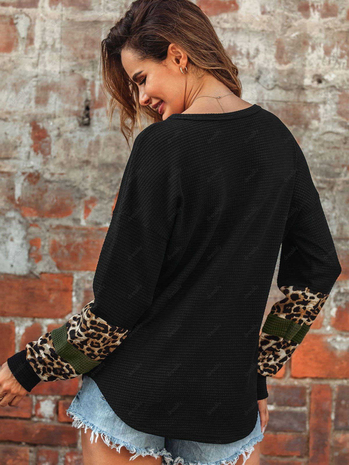 off the shoulder leopard print sweater