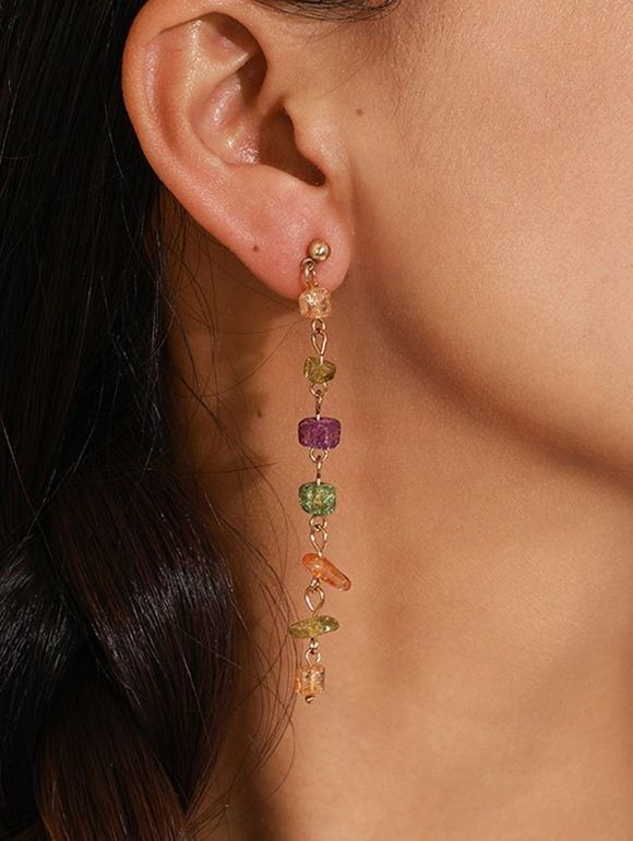 Boucles d'Oreilles Colorées en Fausse Gemme - d'or 