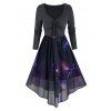Robe Superposée en Maille à Imprimé Etoile à Taille Haute - Noir M