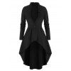Manteau Jupé Volanté à Lacets avec Un Bouton - Noir L