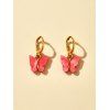 Boucles d'Oreilles Clip Papillon en Acrylique - Orange Rose 