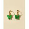 Boucles d'Oreilles Clip Papillon en Acrylique - Vert Printemps Moyen 