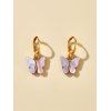 Boucles d'Oreilles Clip Papillon en Acrylique - Mauve 