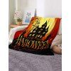Couverture en Flanelle Motif de Château dans la Nuit et de Pleine Lune pour Halloween - multicolor W31.5 X L47 INCH
