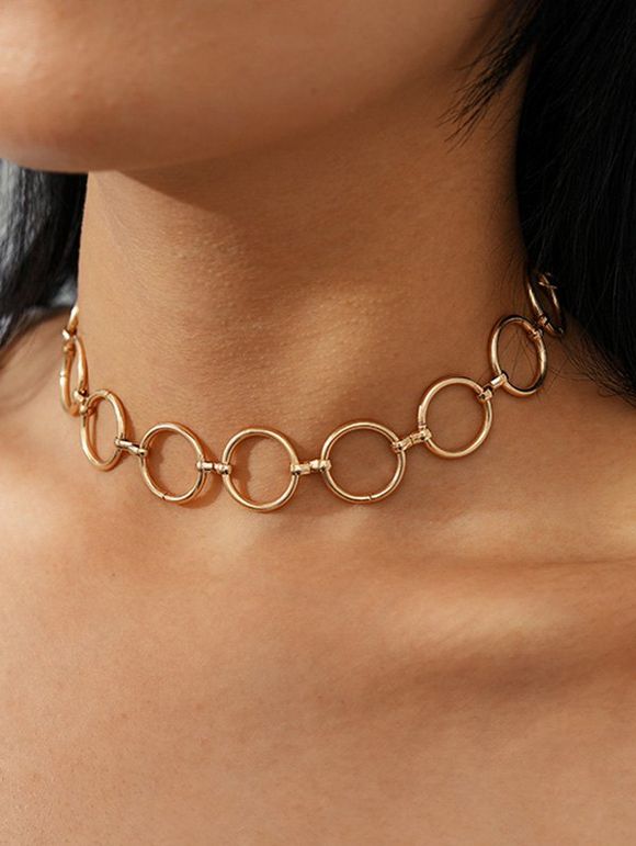 Collier en Forme de Cercle Style Punk - d'or 