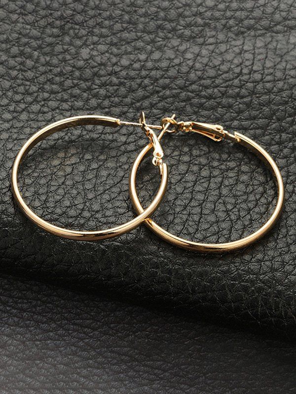 Brief Alloy Glossy Hoop Earrings - GOLDEN 