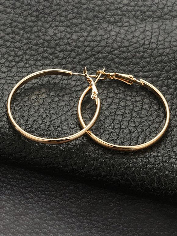 Boucles d'Oreilles Simples au Crochet Brillant en Alliage - d'or 