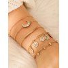 Ensemble de Bracelets Pièce de Monnaie Croissant avec Strass - d'or 