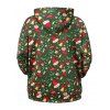 3D Christmas Suit Allover Print Drop Shoulder Pullover Hoodie - FERN GREEN L