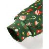 Sweat à Capuche Pull-over 3D Noël en Tissu Imprimé à Goutte Epaule - Vert Fougère L