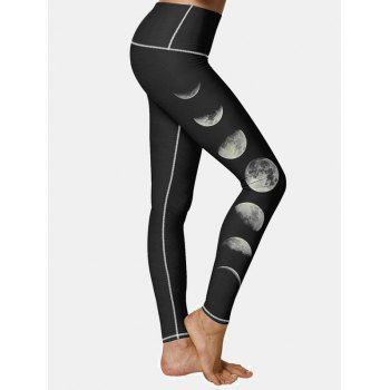 Image of Lunar Eclipse Print Stitching Detail Skinny Pants