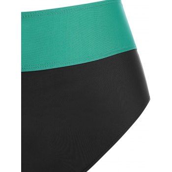 Kaufen Plus Size Cross Tie Strap Printed Tankini Swimwear. Bild