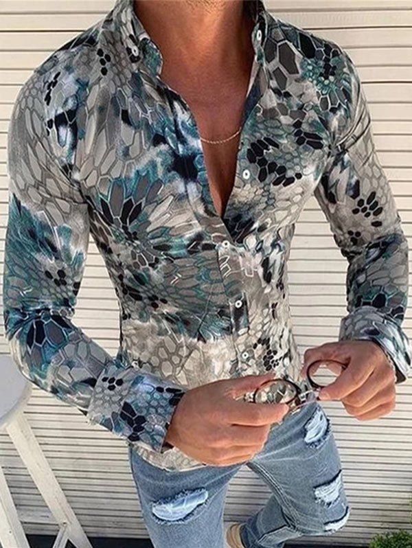 [35% OFF] 2020 Snake Print Button Down Casual Shirt In Multicolor ...