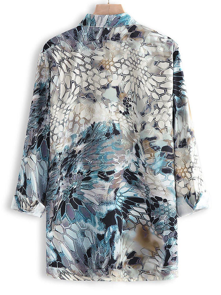 [35% OFF] 2020 Snake Print Button Down Casual Shirt In Multicolor ...
