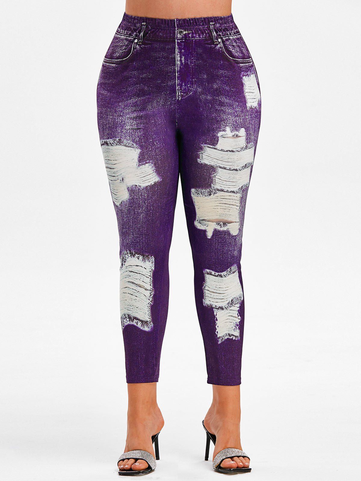 plus size ripped joggers