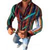 Chemise Décontractée Boutonnée Motif de Peinture à Brosse - Vert Forêt Noire 3XL