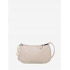 Sac à Bandoulière Tressé en Cuir Gaufré Animal Domestique - Blanc 