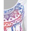 Colorful Feather Print Ralgan Sleeve Casual T Shirt - MILK WHITE M
