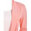 Heathered Draped Ruched 2 In 1 Long Sleeve Casual T-shirt - PINK S