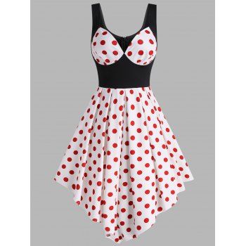 

Vintage Polka Dot Handkerchief Pin Up Dress, White