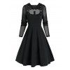 Robe Découpée en Maille Insérée à Bretelle Bouclée - Noir XL