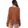 Drop Shoulder Cable Knit Oversized Sweater - MAHOGANY XL