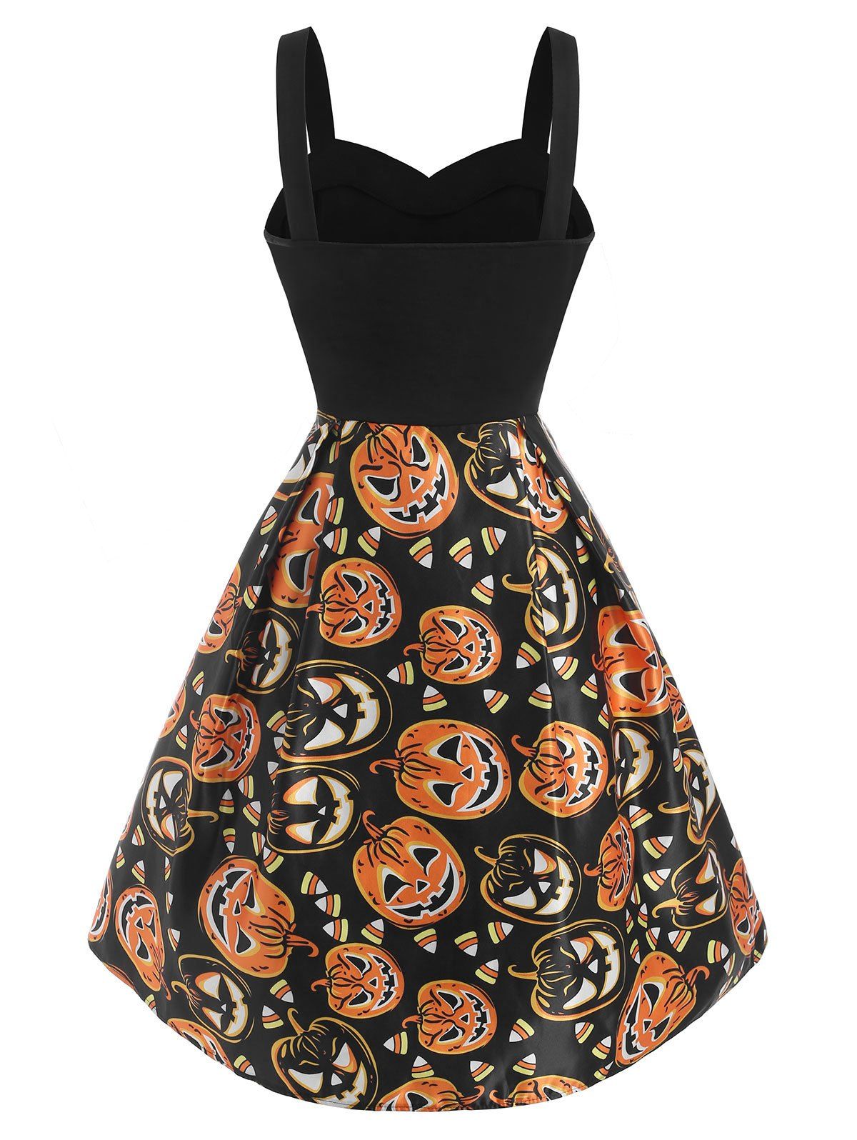 [33% OFF] 2020 Halloween Pumpkin Lace Up Sweetheart Dress In ORANGE ...