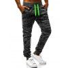 Pantalon de Jogging Teinté Imprimé à Taille Elastique - Gris Foncé 3XL
