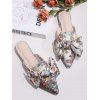 Chaussures Plates Fleuries Imprimées à Bout Pointu avec Nœud Papillon - multicolor A EU 39