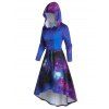 Robe à Capuche Haute Basse Galaxie Imprimée avec Lacets - multicolor A XL