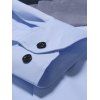 Chemise Moulante Boutonnée Rayée en Blocs de Couleurs - Bleu clair M