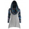 Tricot Long Motif Géométrique sans Couture à Col Bénitier - Gris Clair L