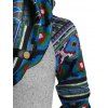 Seamless Geometric Pattern Cowl Neck Longline Knitwear - LIGHT GRAY XL